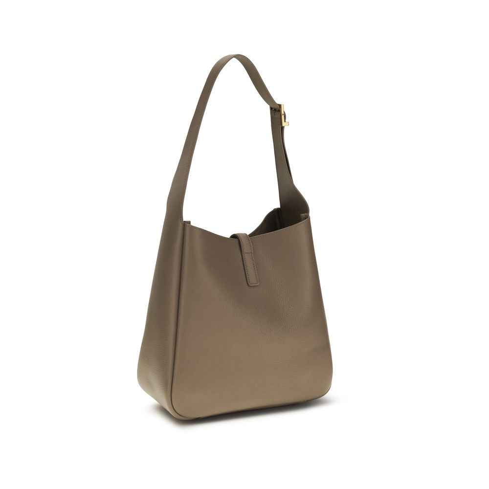 Saint Laurent Bos Taurus calf leather gray shoulder bag, front view
