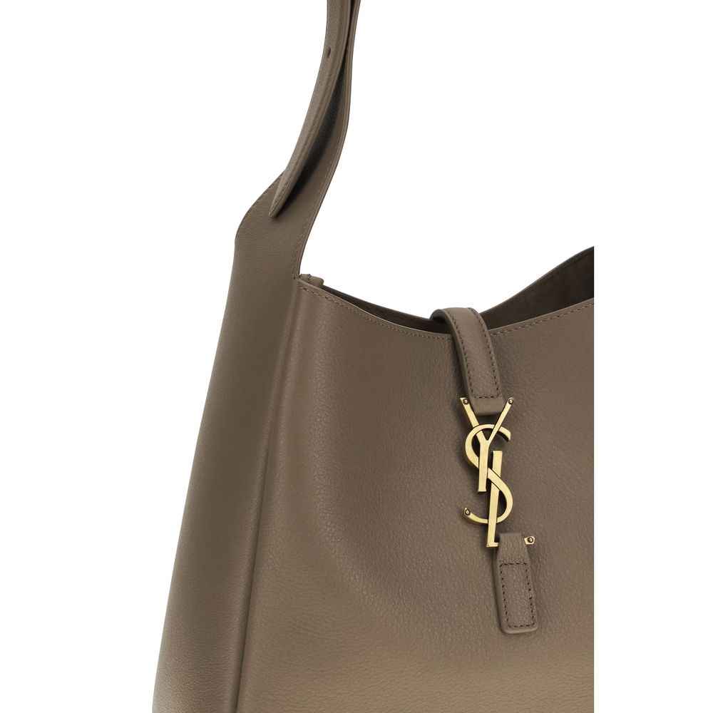 Saint Laurent Bos Taurus shoulder bag, gray calf leather, logo detail