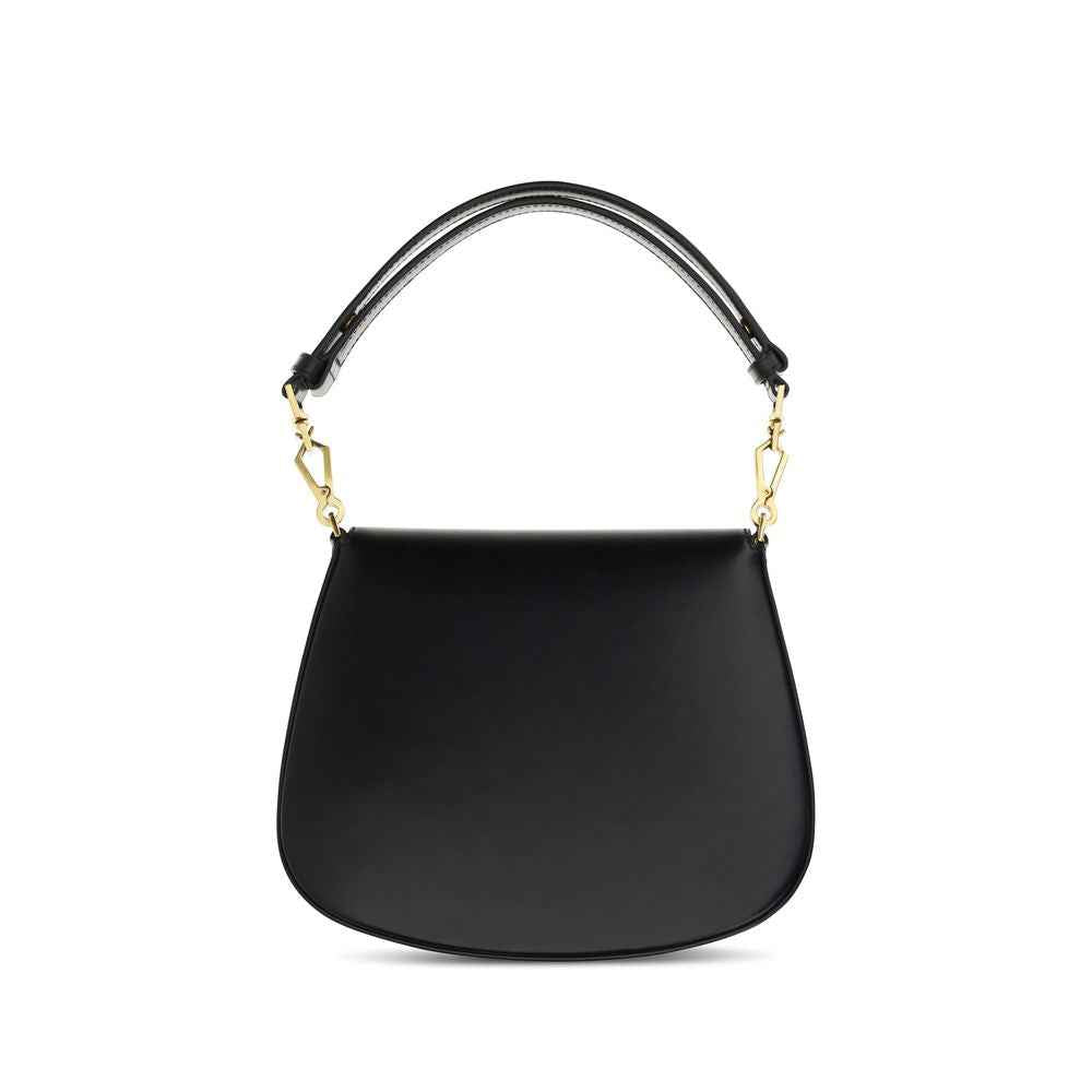 Saint Laurent Bos Taurus calf leather black handbag, top-handle bag, front view