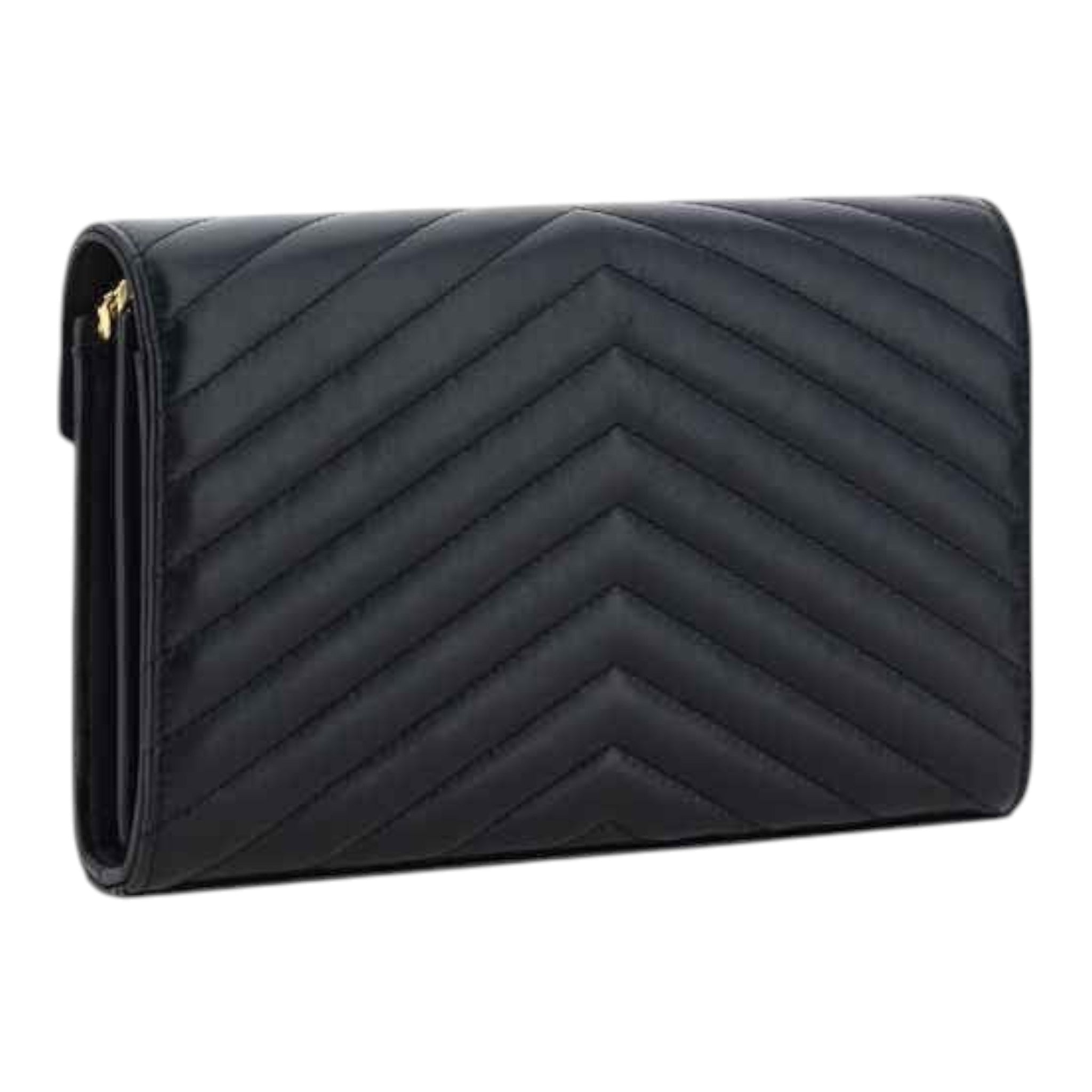 Saint Laurent Ovis Aries Aries Shoulder Bag, lamb leather, black, front view