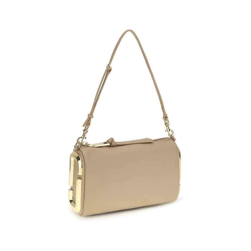 Marc Jacobs Bos Taurus shoulder bag, beige calf leather, gold hardware, three-quarter view