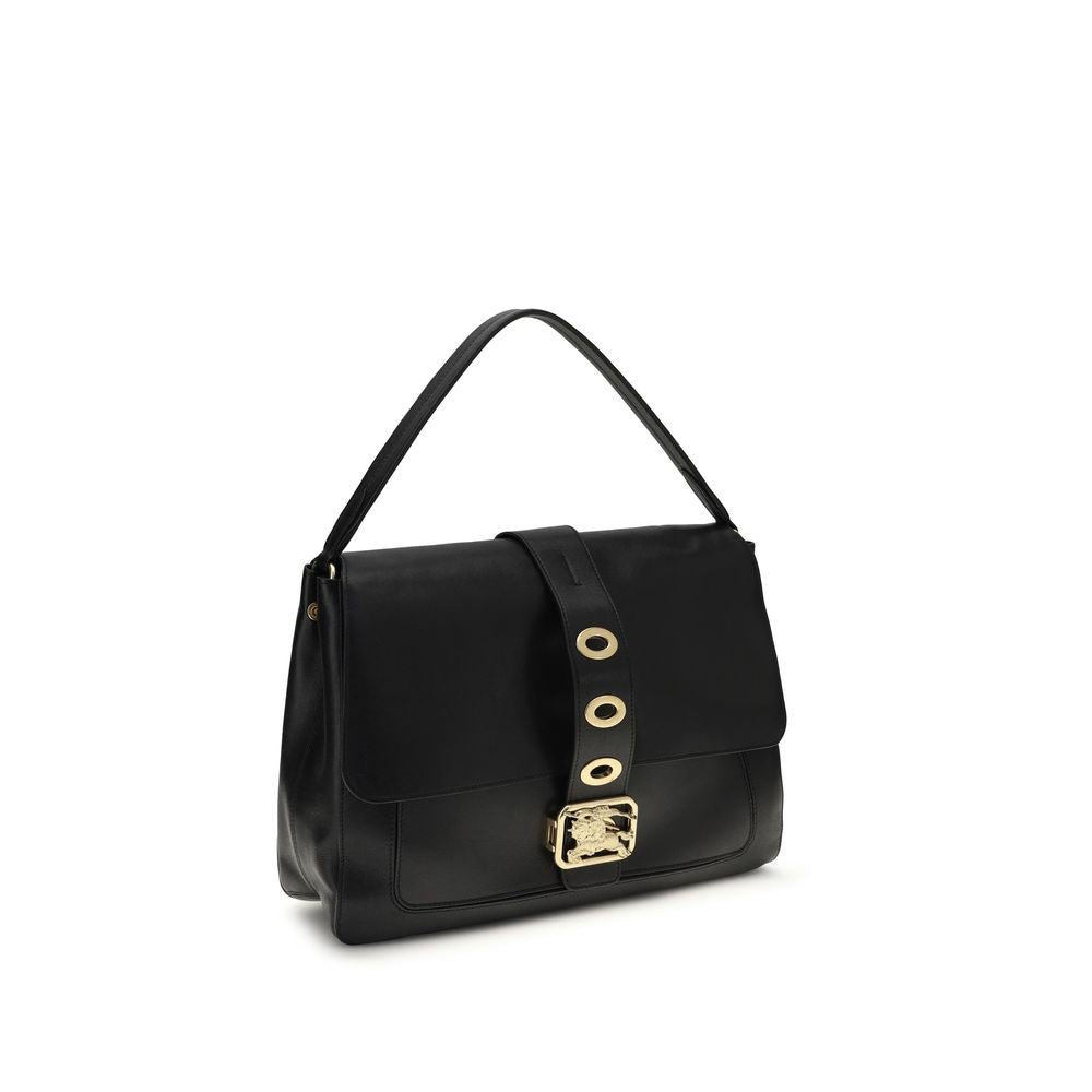 Burberry Ovis Aries Aries shoulder bag in black lamb leather, front view