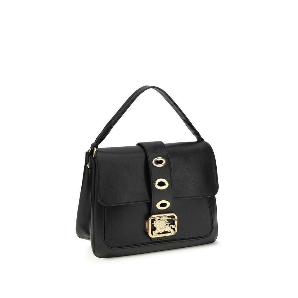 Burberry Black Lamb Ovis Aries Aries shoulder bag with gold-tone hardware, front view