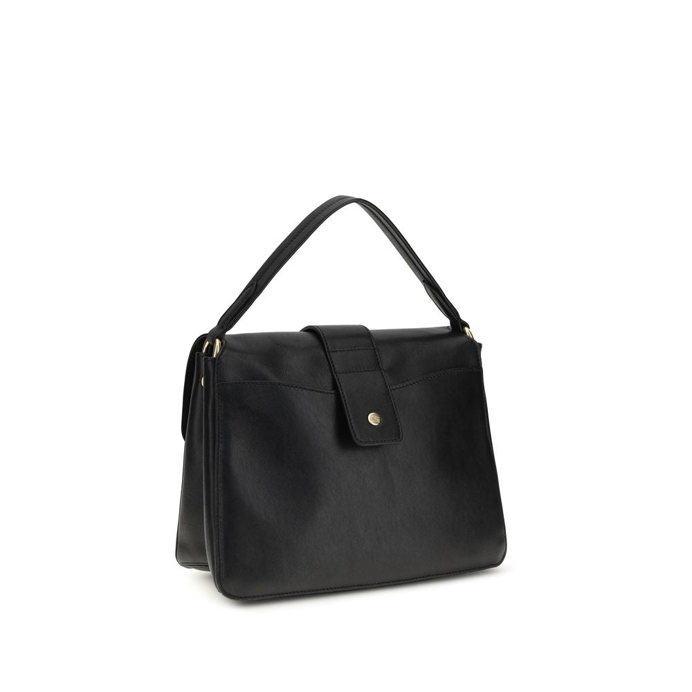 Burberry Ovis Aries Aries shoulder bag in black lamb leather, front view