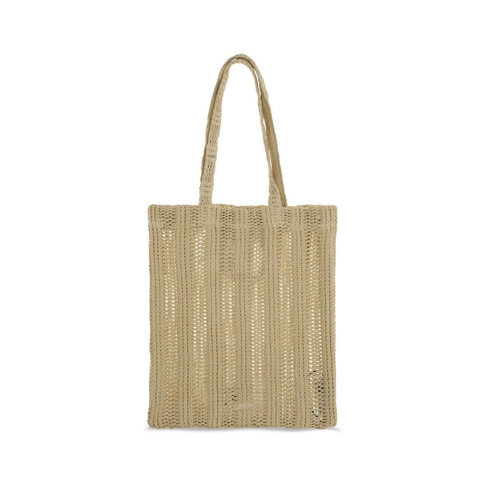 PINKO Beige Raffia Easy Tote Bag