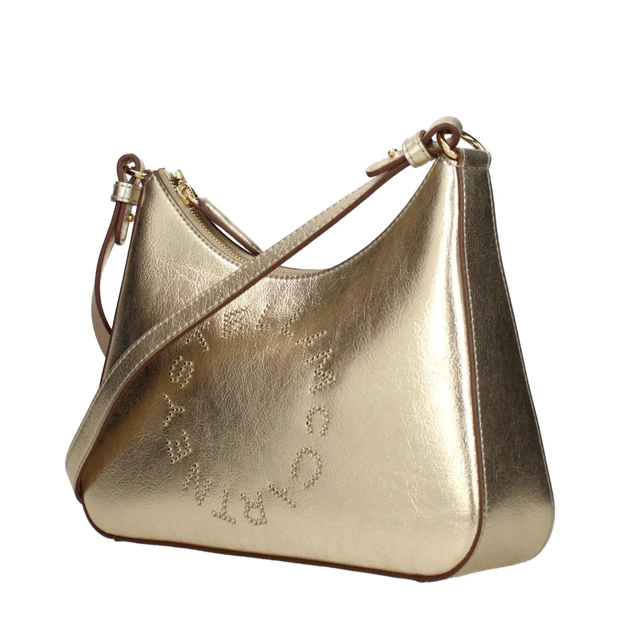 Stella McCartney Gold Leather Shoulder Bag front view