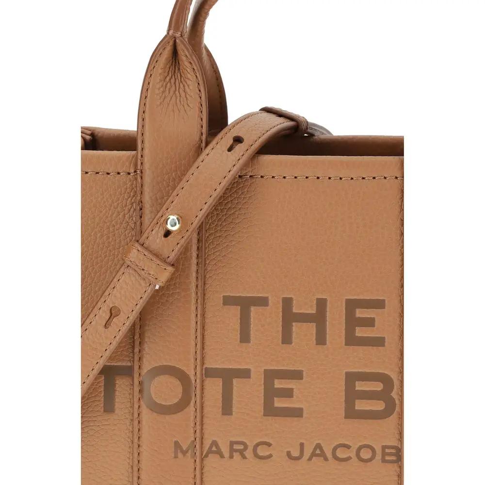 Marc Jacobs Small Tote Bag brown pebbled leather side view