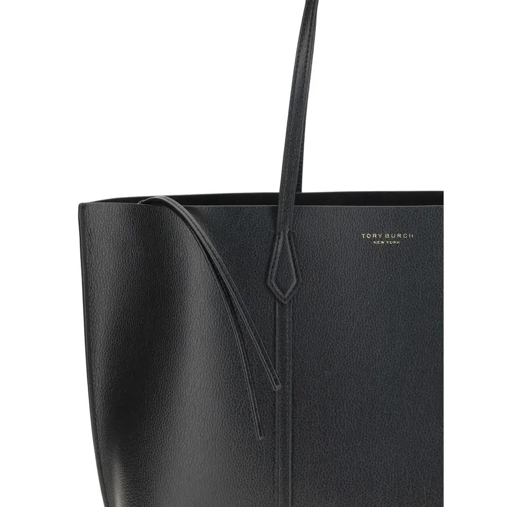 Tory Burch Bos Taurus handbag, black calf leather, front view