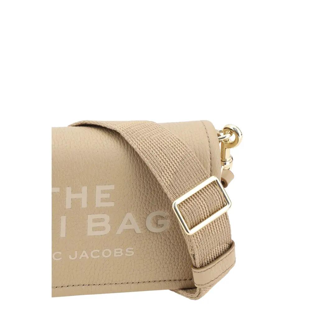 Marc Jacobs Bos Taurus beige calf leather shoulder bag with adjustable strap side view