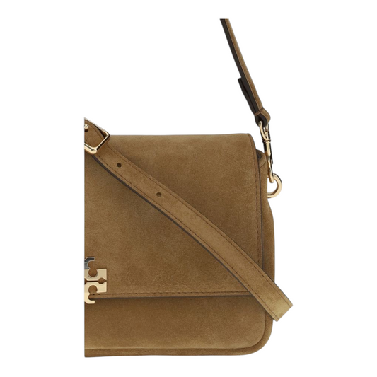 Tory Burch Charlie Mini Suede Bolso de Hombro Beige