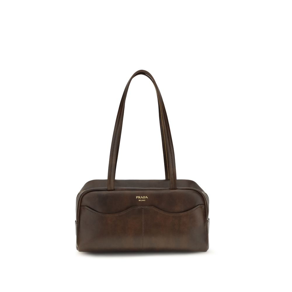 Prada Brown Leather Shoulder Bag