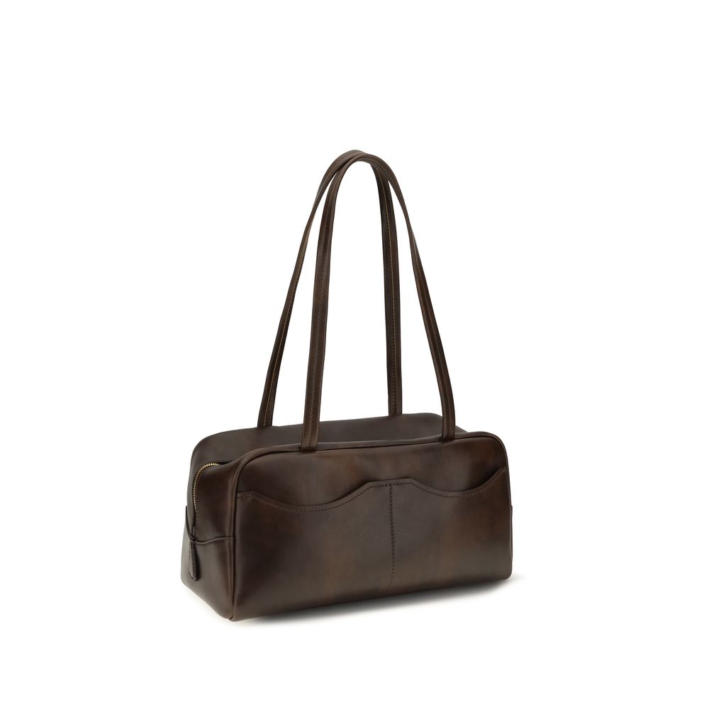 Prada Brown Leather Shoulder Bag