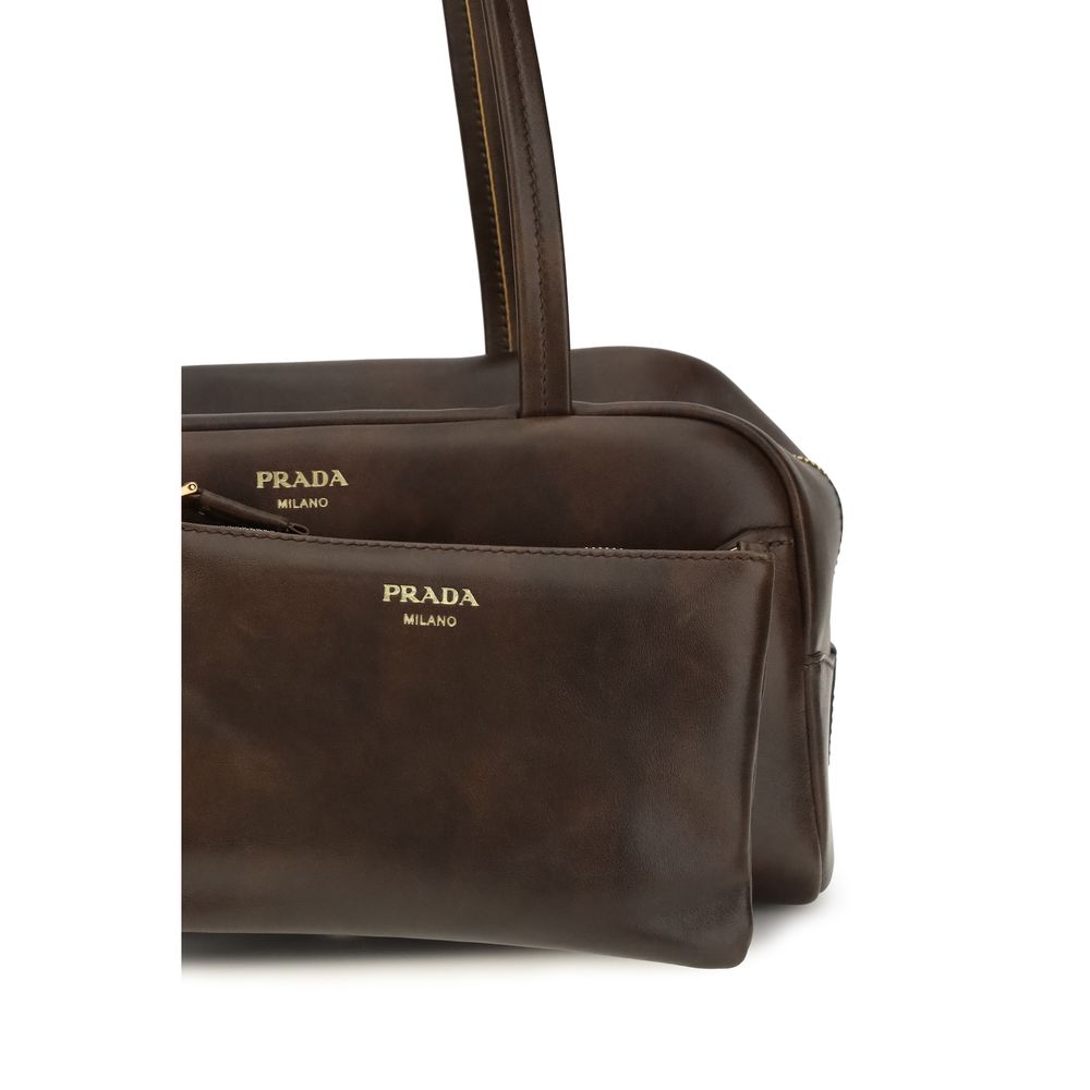 Prada Brown Leather Shoulder Bag