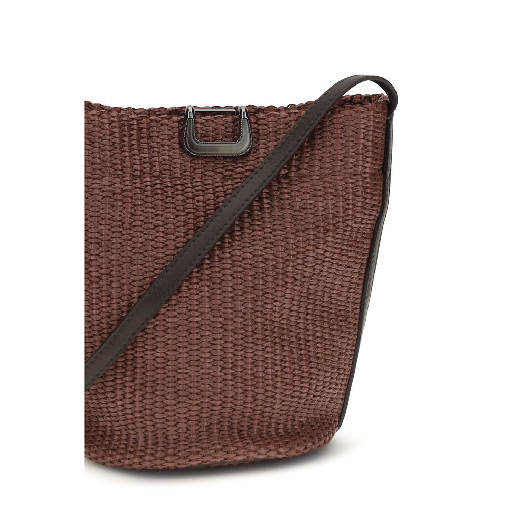 Brunello Cucinelli Bordeaux Small Sartorial Backet Bag