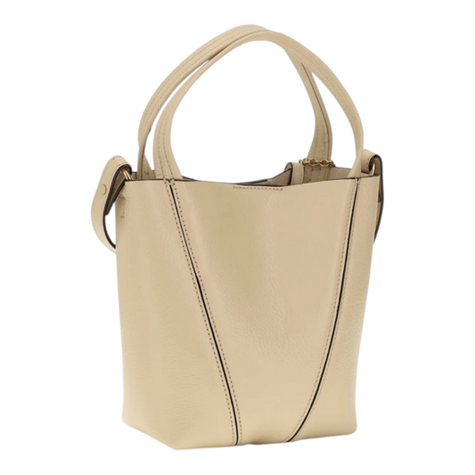 Chloé The Spin Shoulder Bag Beige Leather