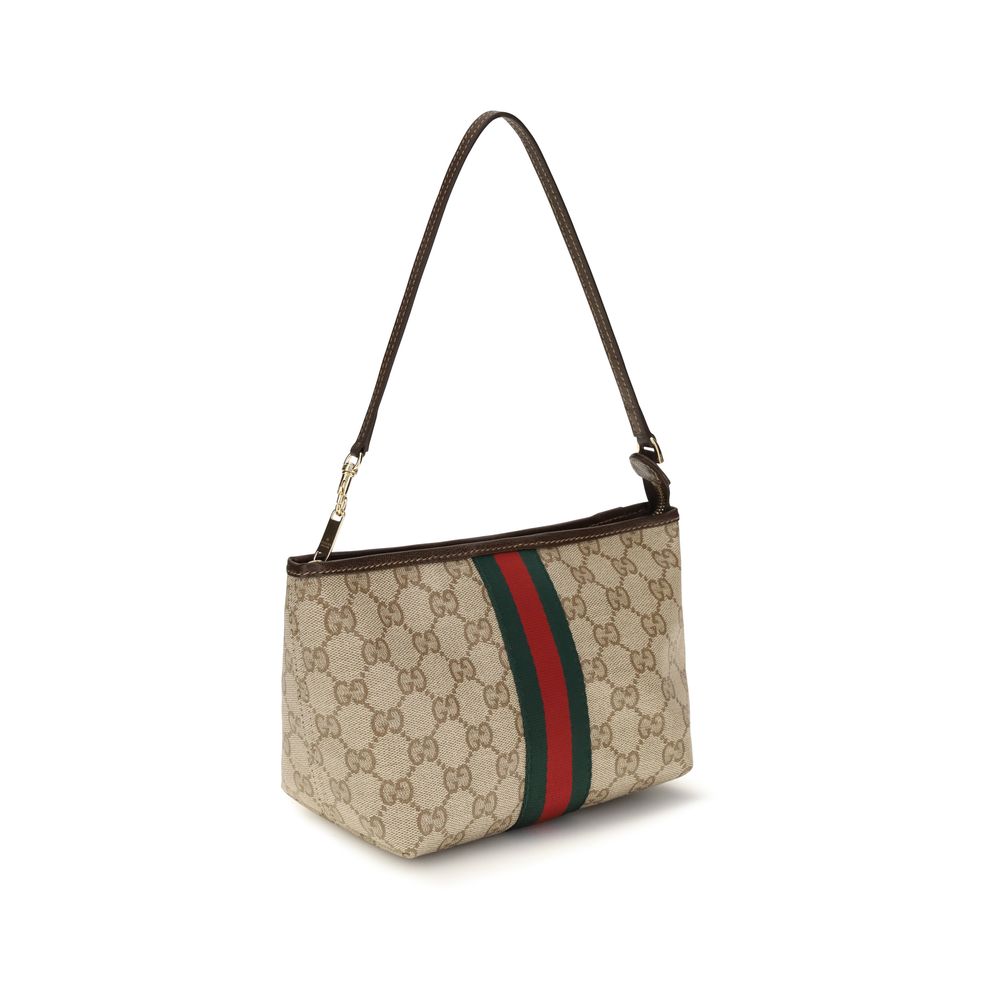 Gucci Beige Small Pouch with strap and Web Handbag