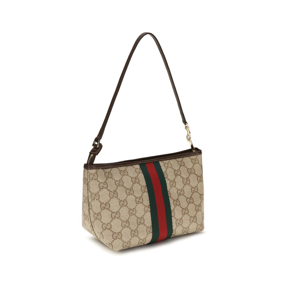 Gucci Beige Small Pouch with strap and Web Handbag