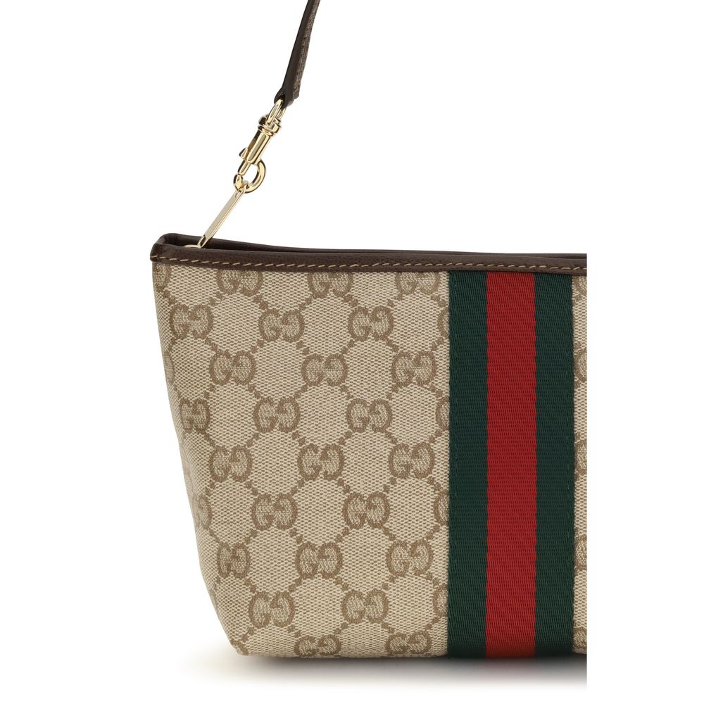 Gucci Beige Small Pouch with strap and Web Handbag