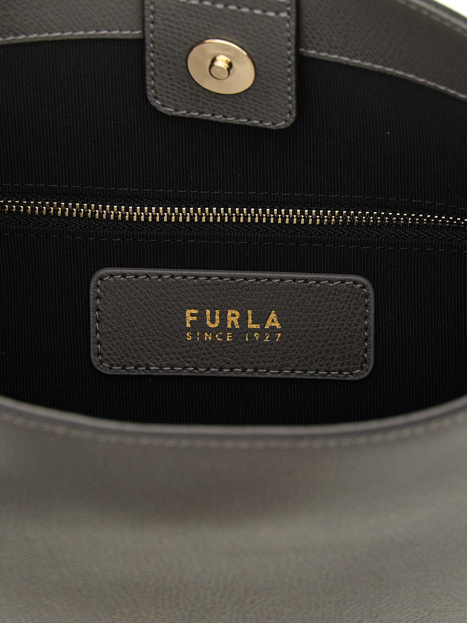 Furla Gray Roxie Bucket Bag