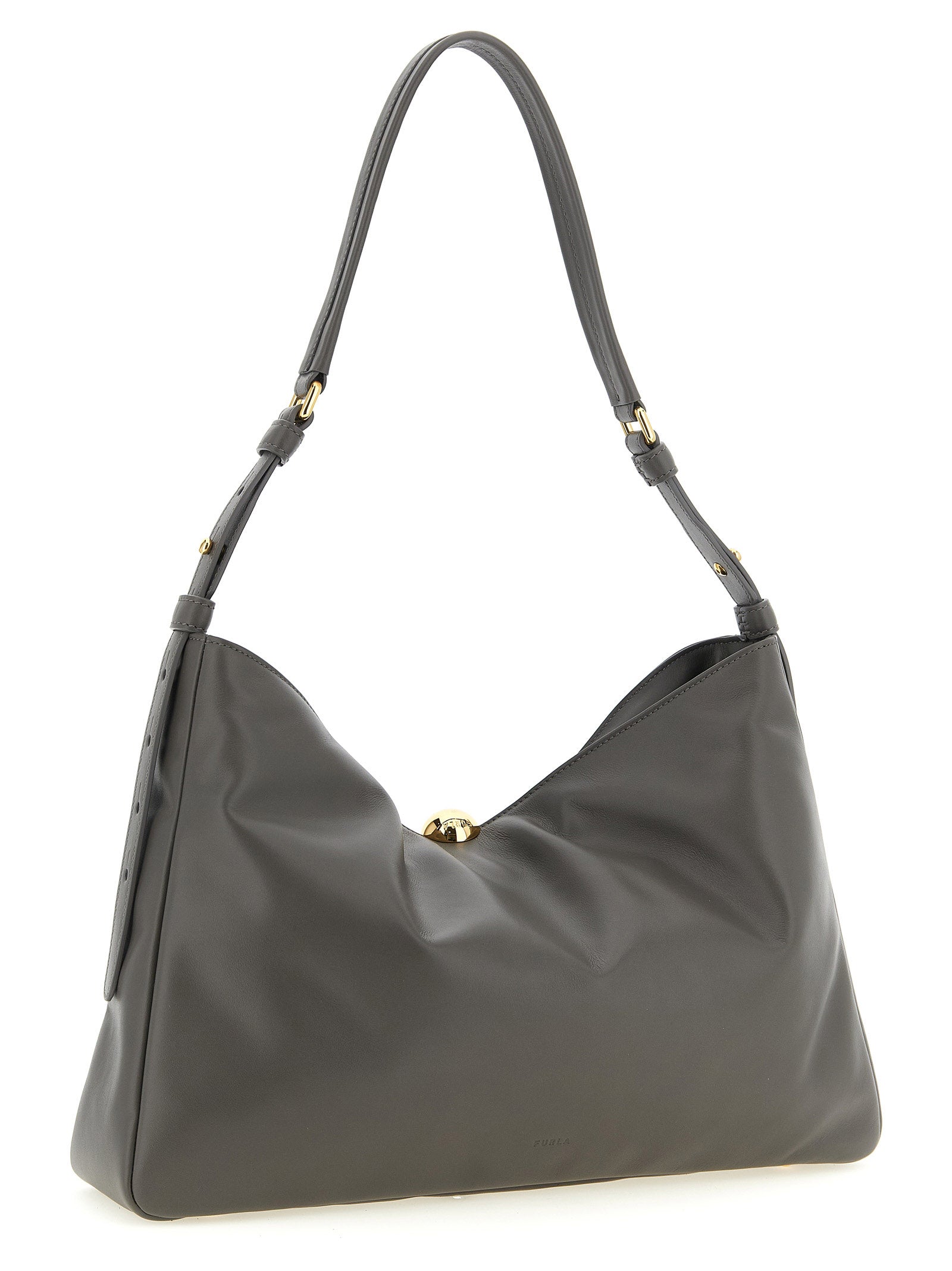 Furla Gray Sfera Soft Shoulder Bag