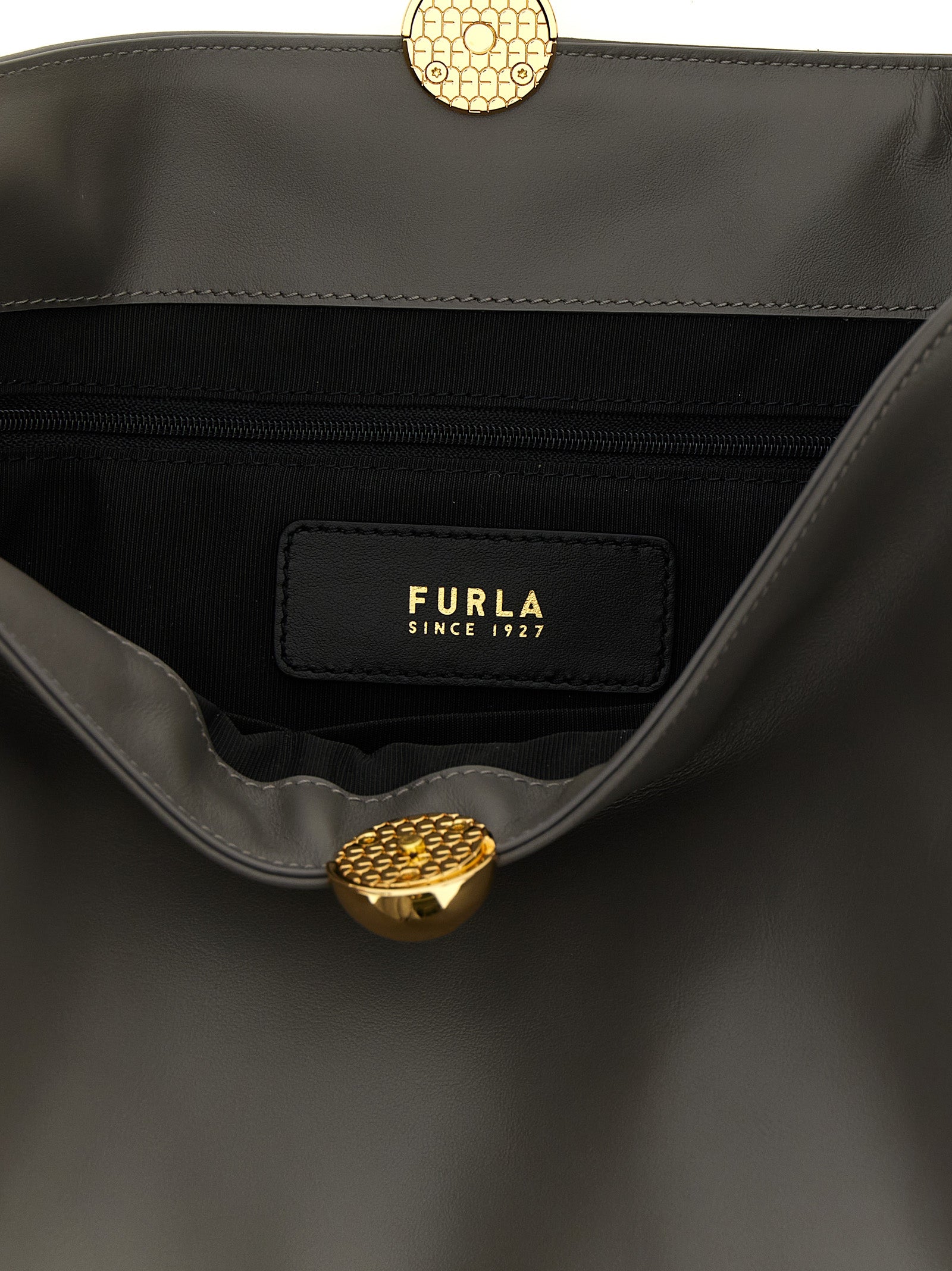 Furla Gray Sfera Soft Shoulder Bag
