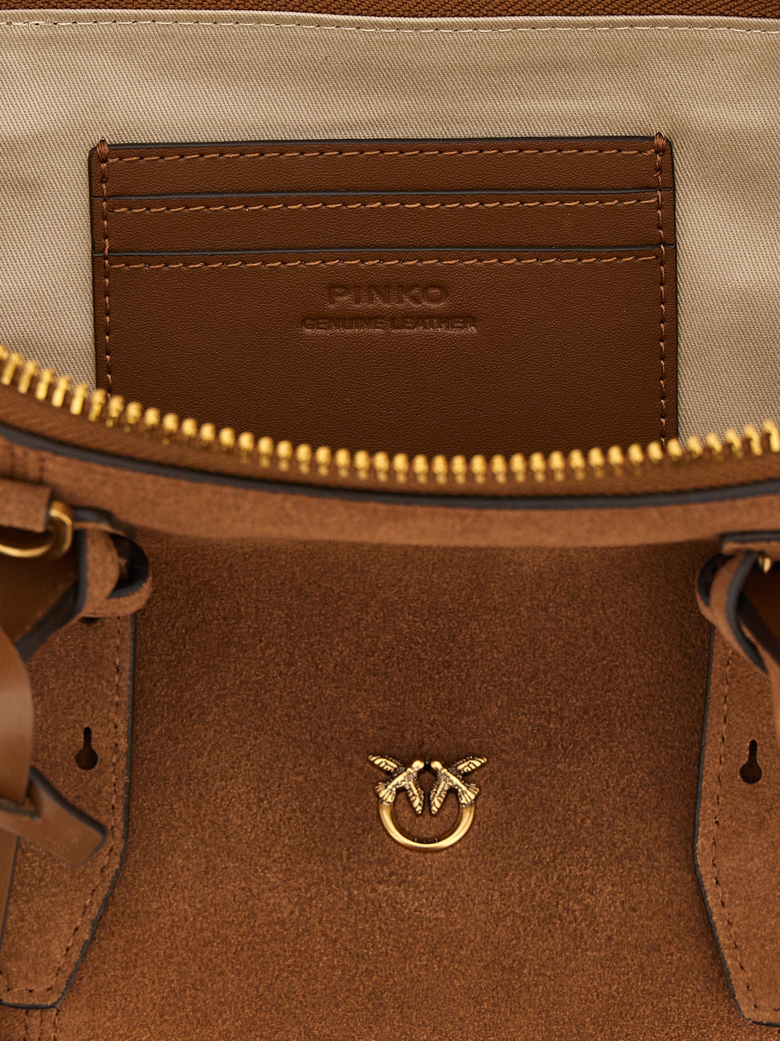 PINKO Brown Bowling Baguette Bag