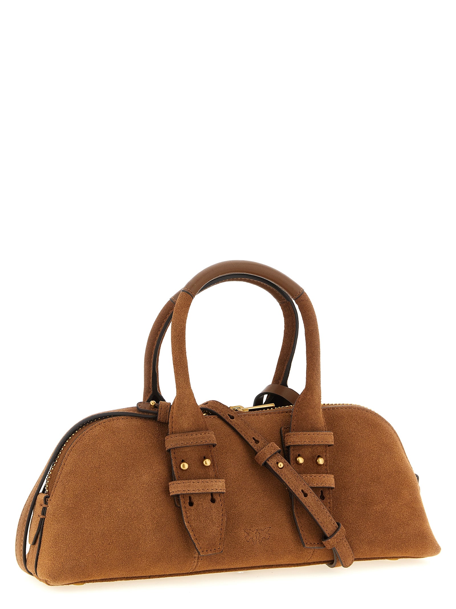 PINKO Brown Bowling Baguette Bag