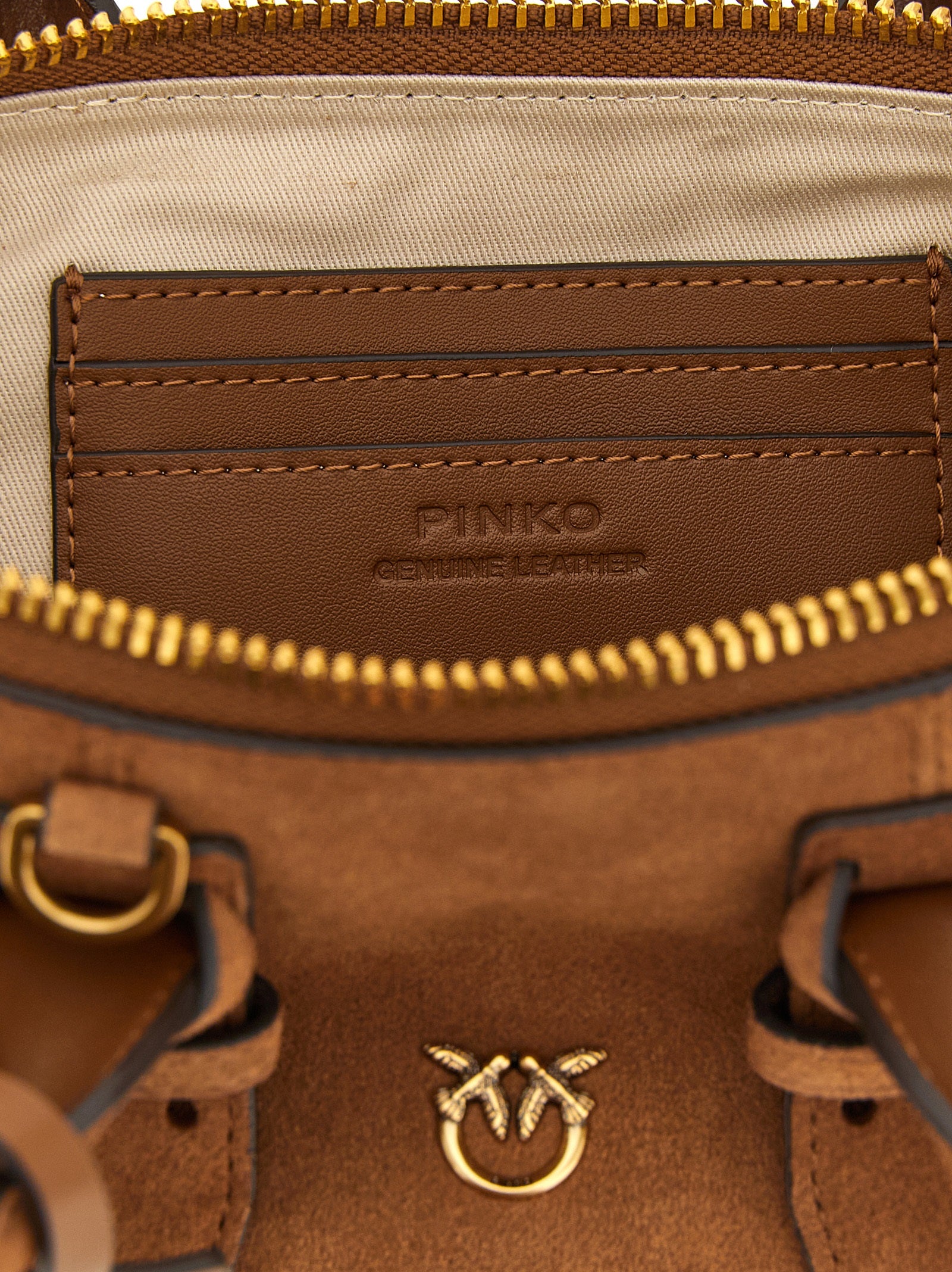 PINKO Brown Bowling Baguette Bag