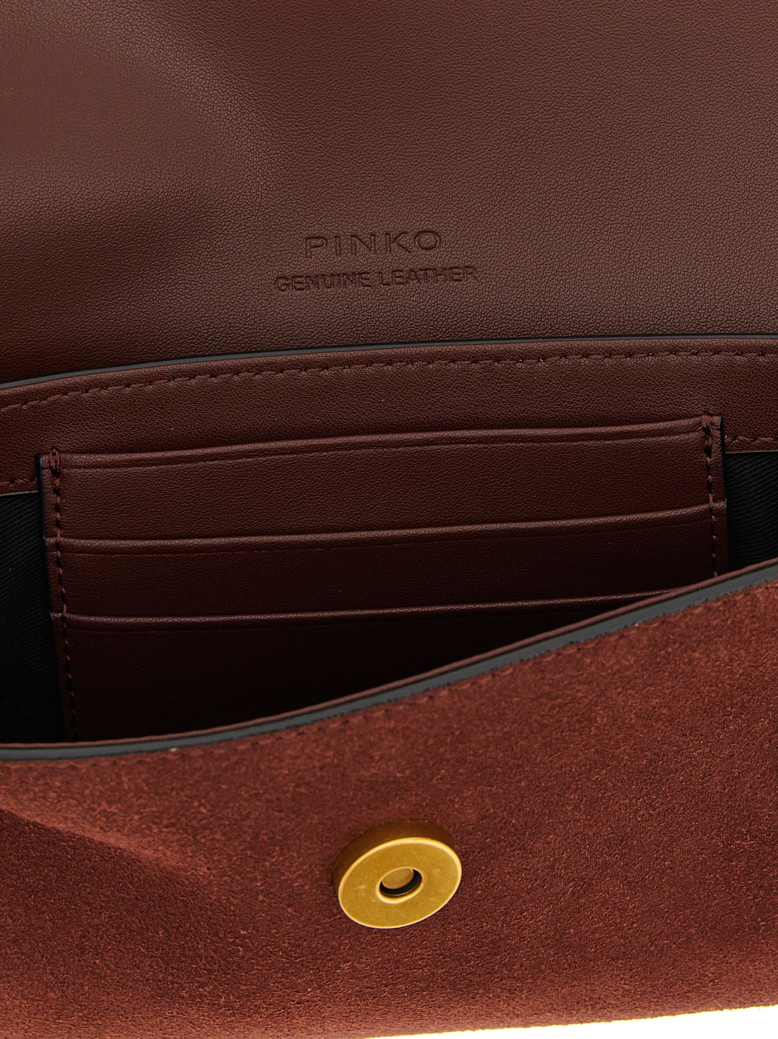 PINKO Bordeaux Saddle Flat Shoulder Bag