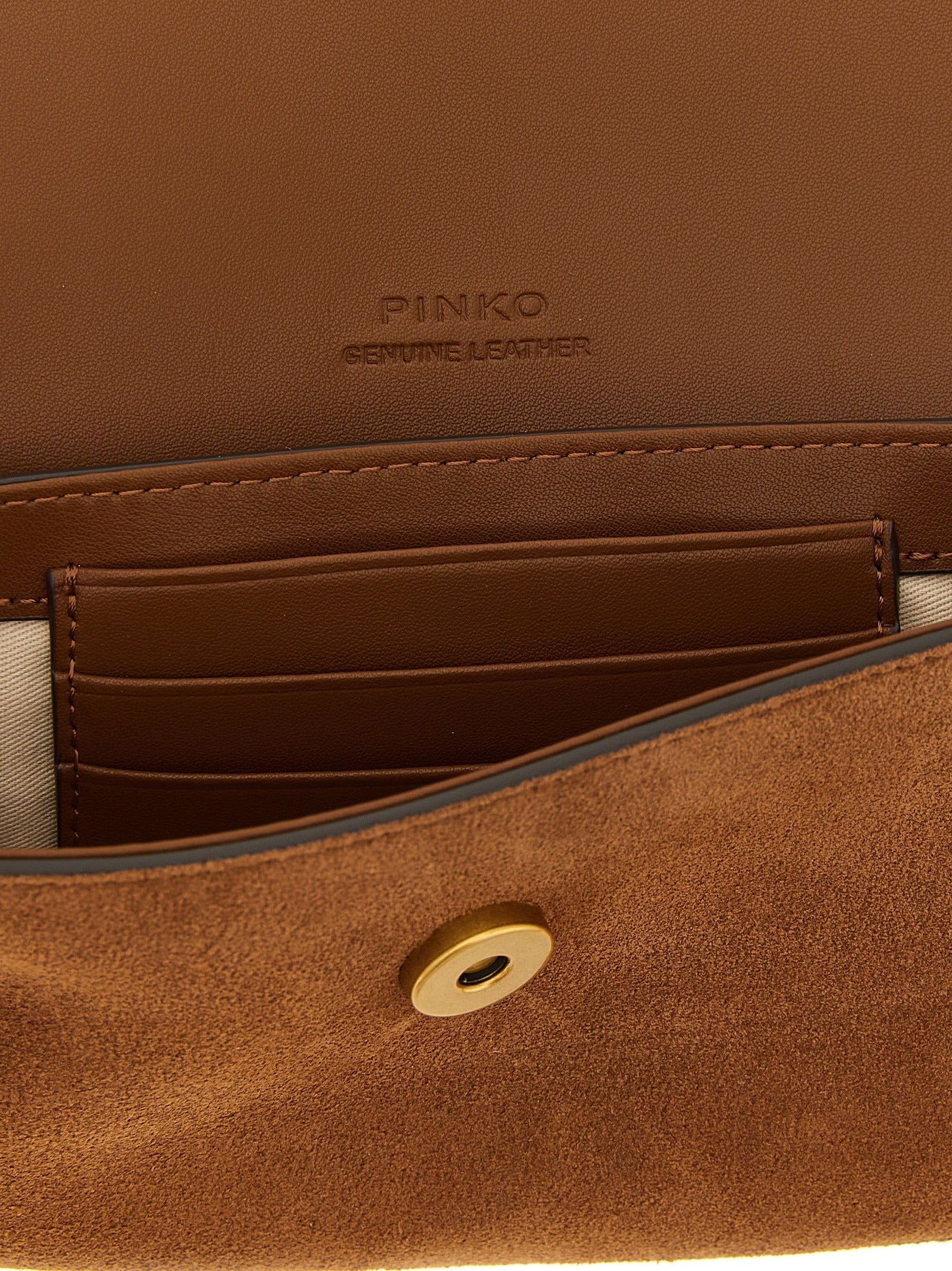 PINKO Brown Saddle Flat Shoulder Bag