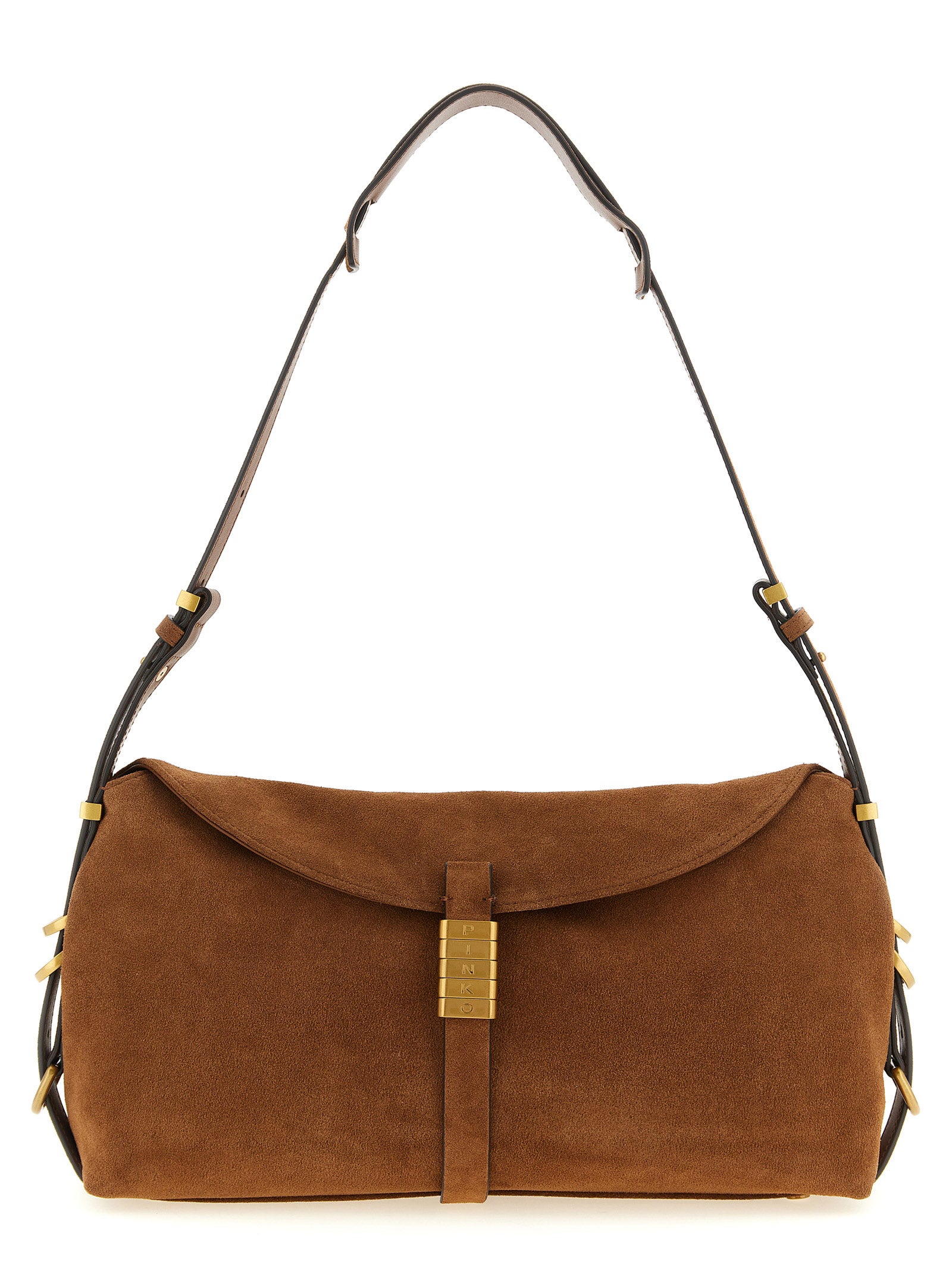 PINKO Brown Saddle Horizontal Shoulder Bag