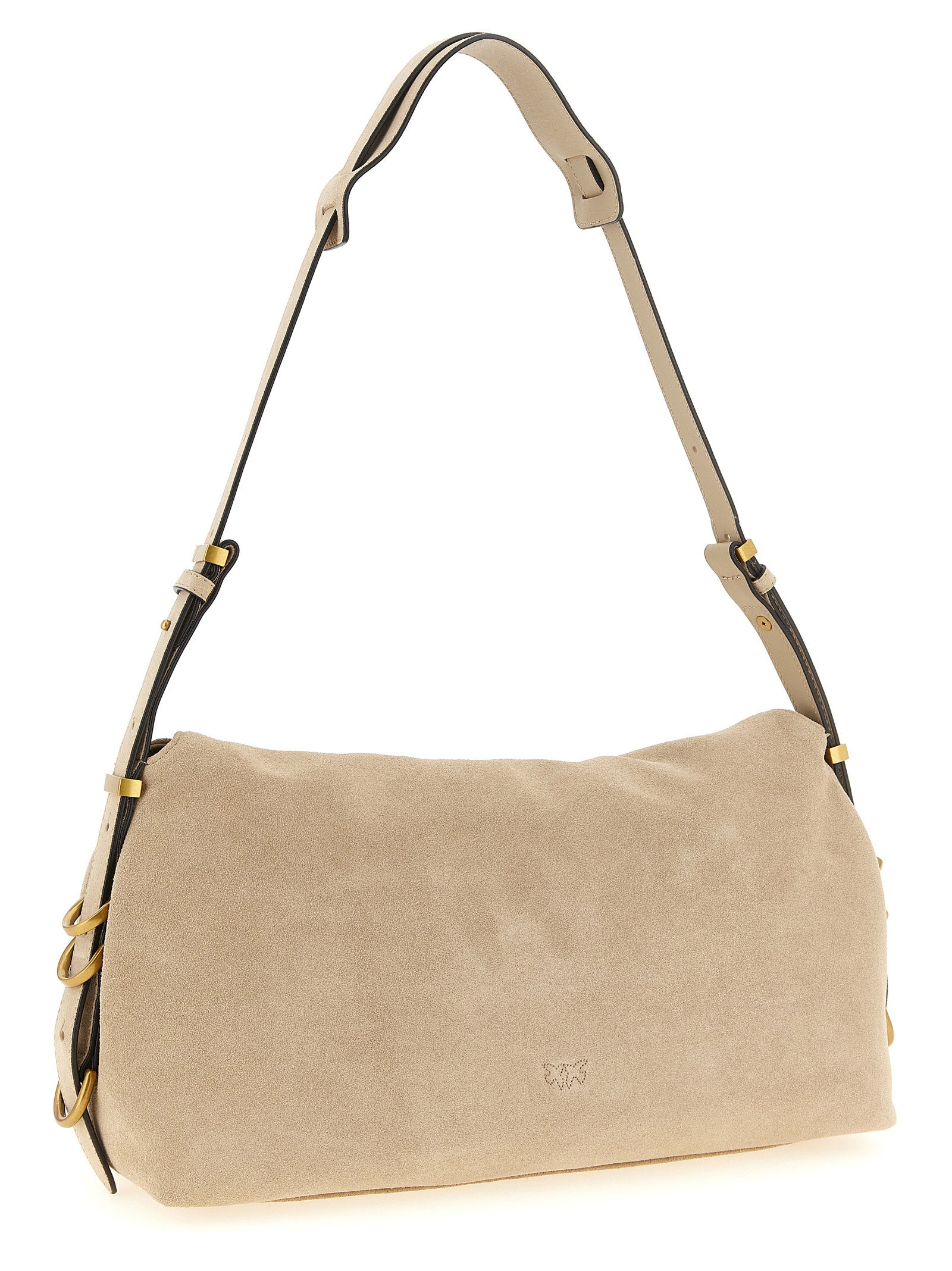 PINKO Beige Saddle Horizontal Shoulder Bag