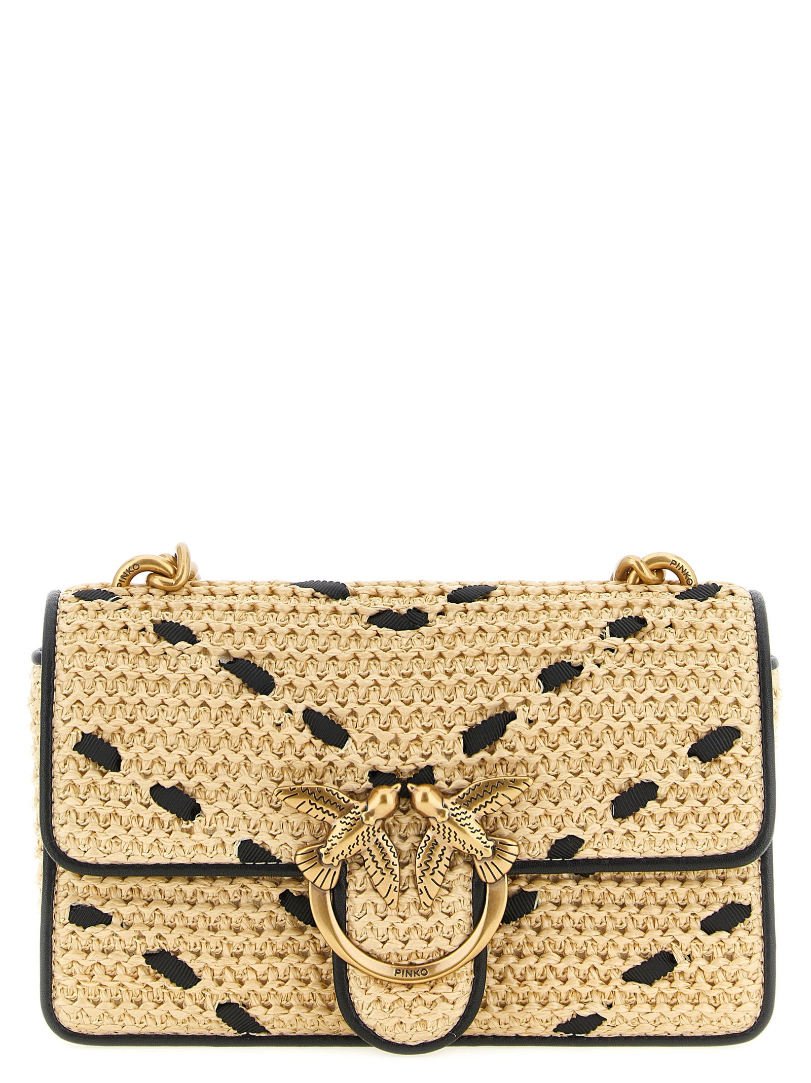 PINKO Beige Mini Love One Light Crossbody Bag