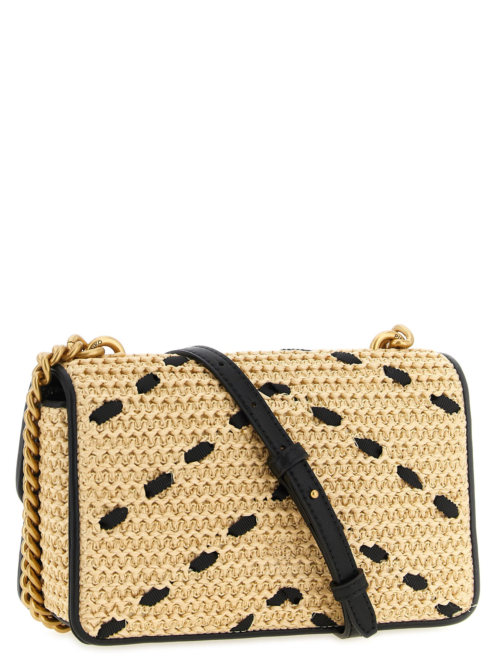 PINKO Beige Mini Love One Light Crossbody Bag