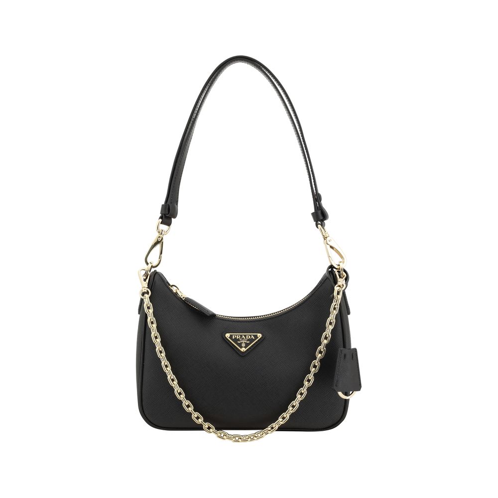 Prada Black Saffiano leather Lux Shoulder Bag