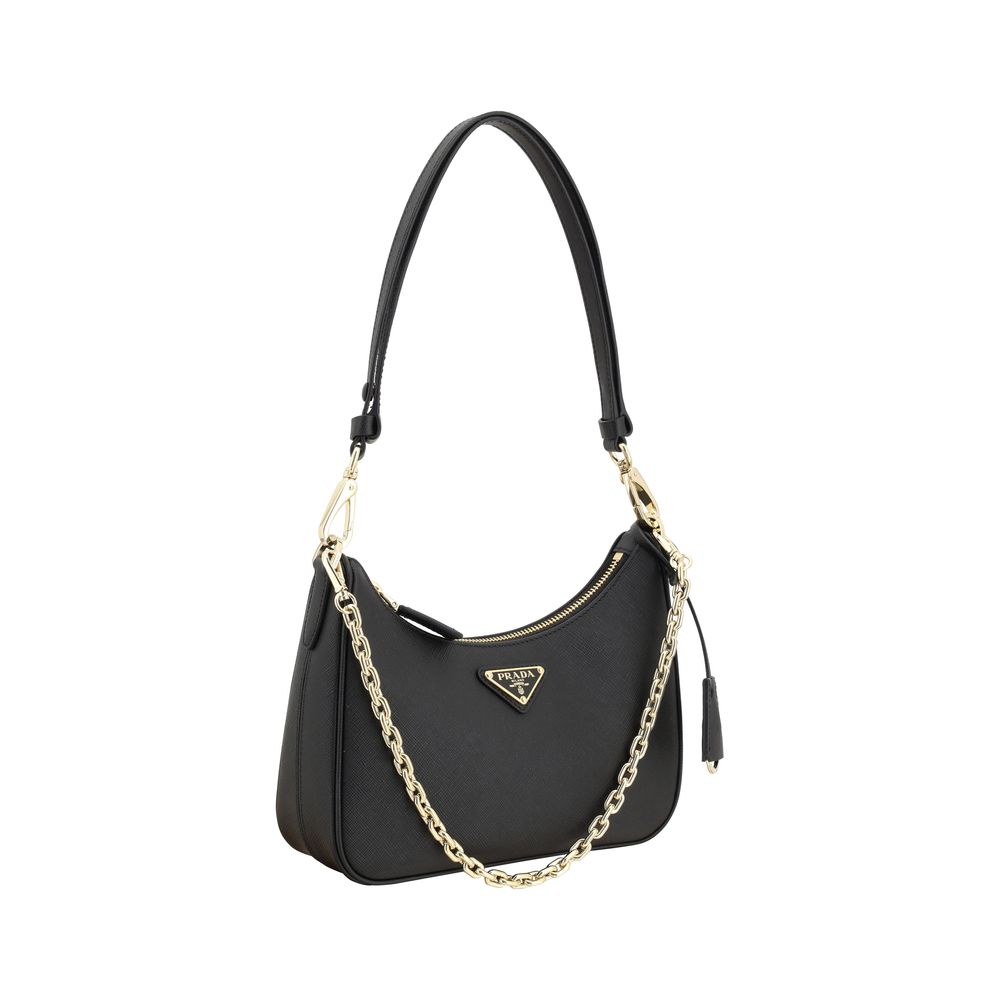 Prada Black Saffiano leather Lux Shoulder Bag
