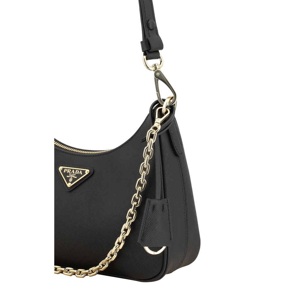 Prada Black Saffiano leather Lux Shoulder Bag