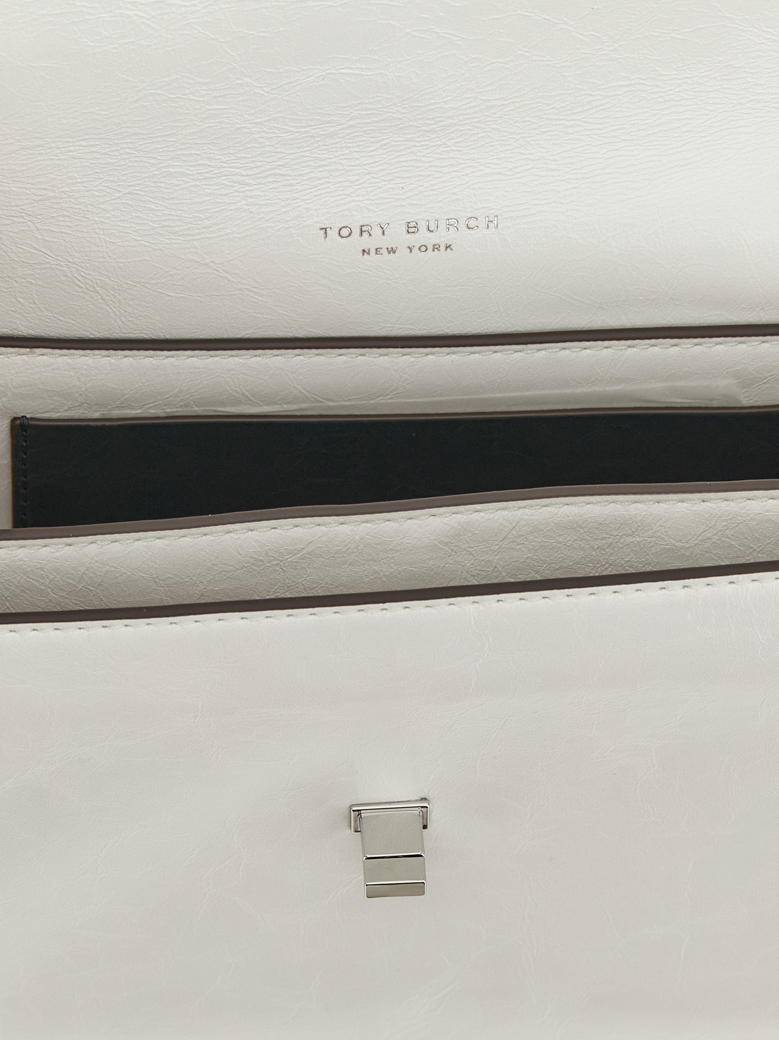 Tory Burch White Kira Turnlock Shoulder Bag