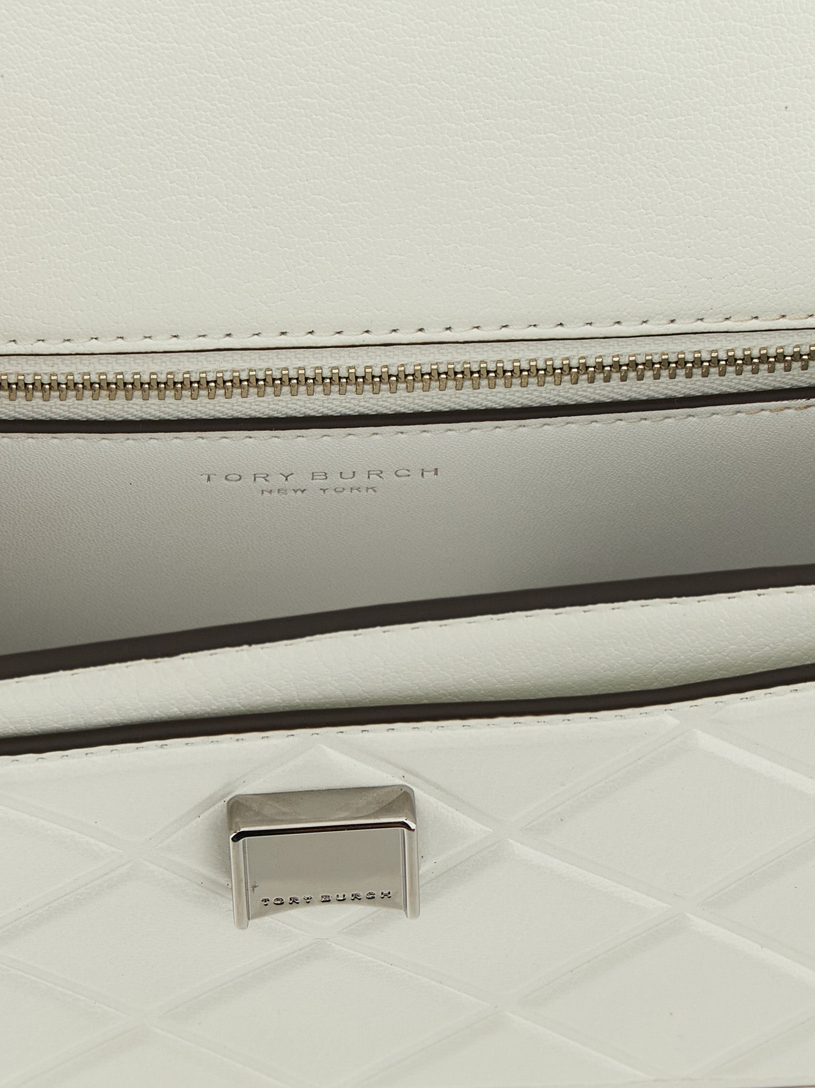 Tory Burch White Fleming Small Crossbody Bag