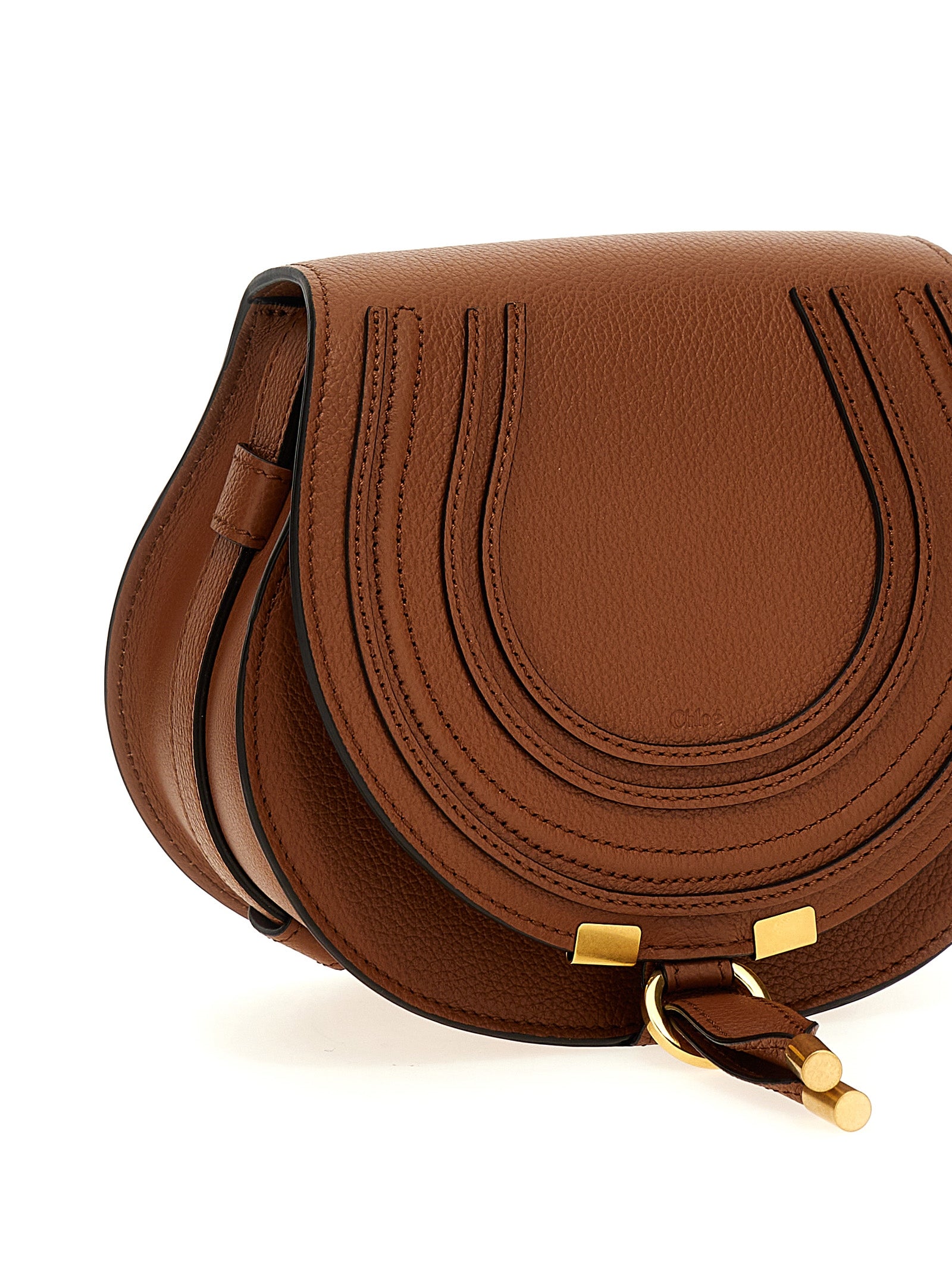 Chloé Brown Saddle Marcie Small Crossbody Bag