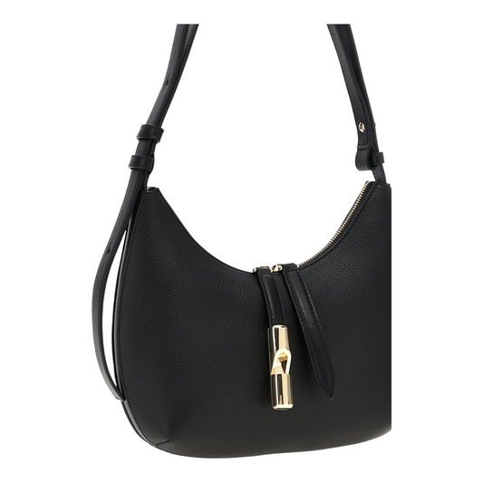 Furla Goccia Bolso de Hombro Negro Piel