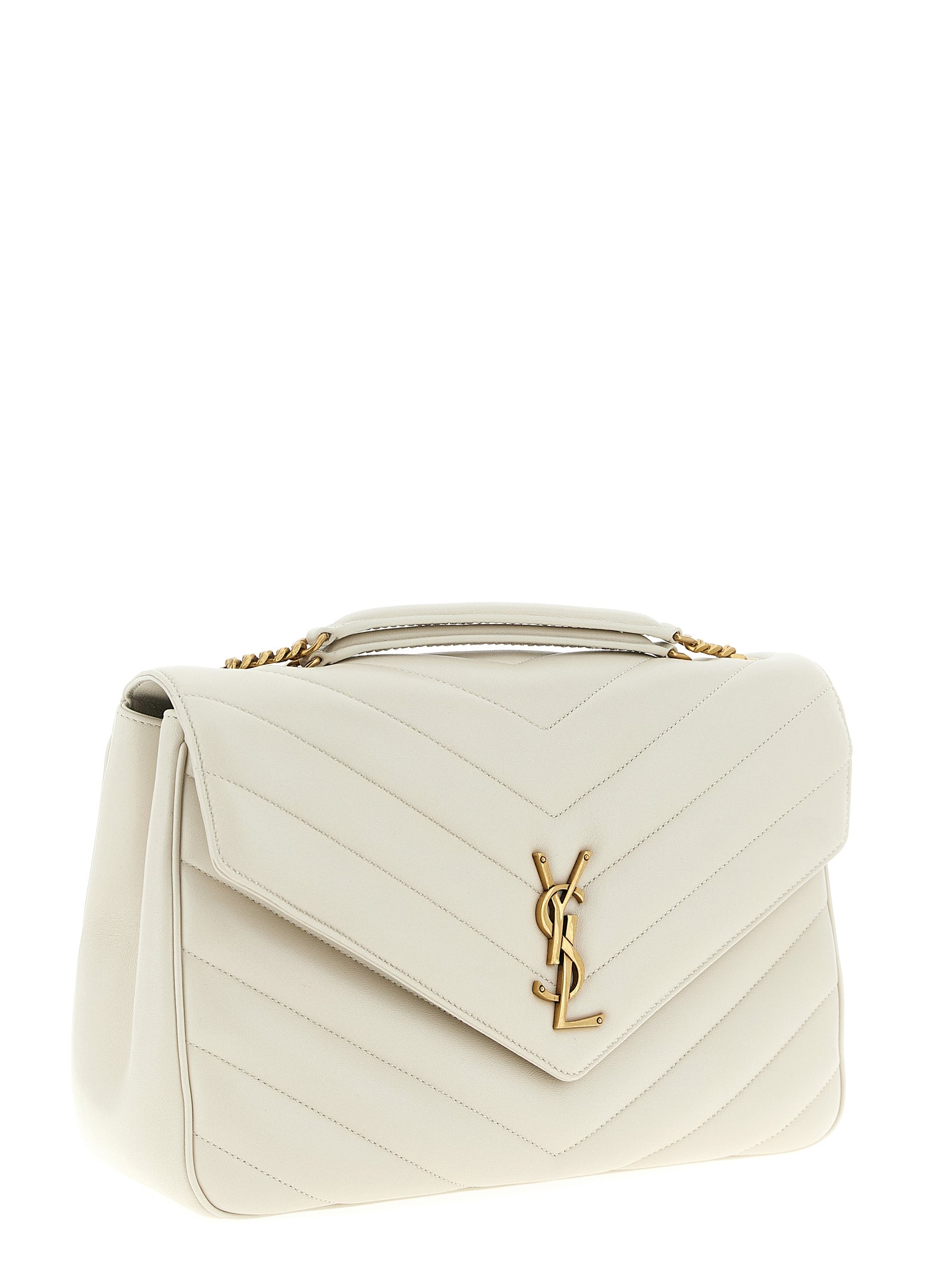 Saint Laurent Beige Large Loulou Shoulder Bag