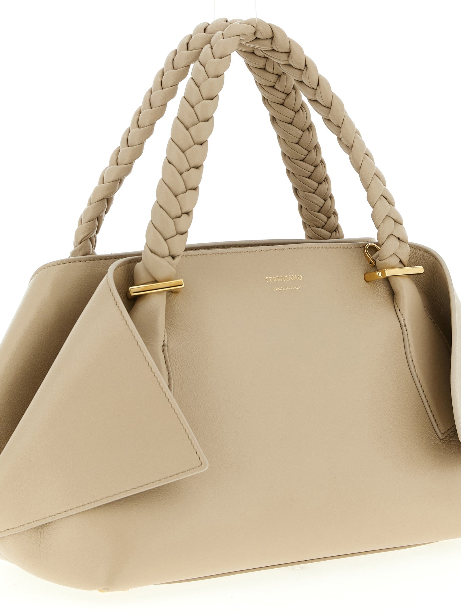 Ferragamo Gray Scarf Handbag