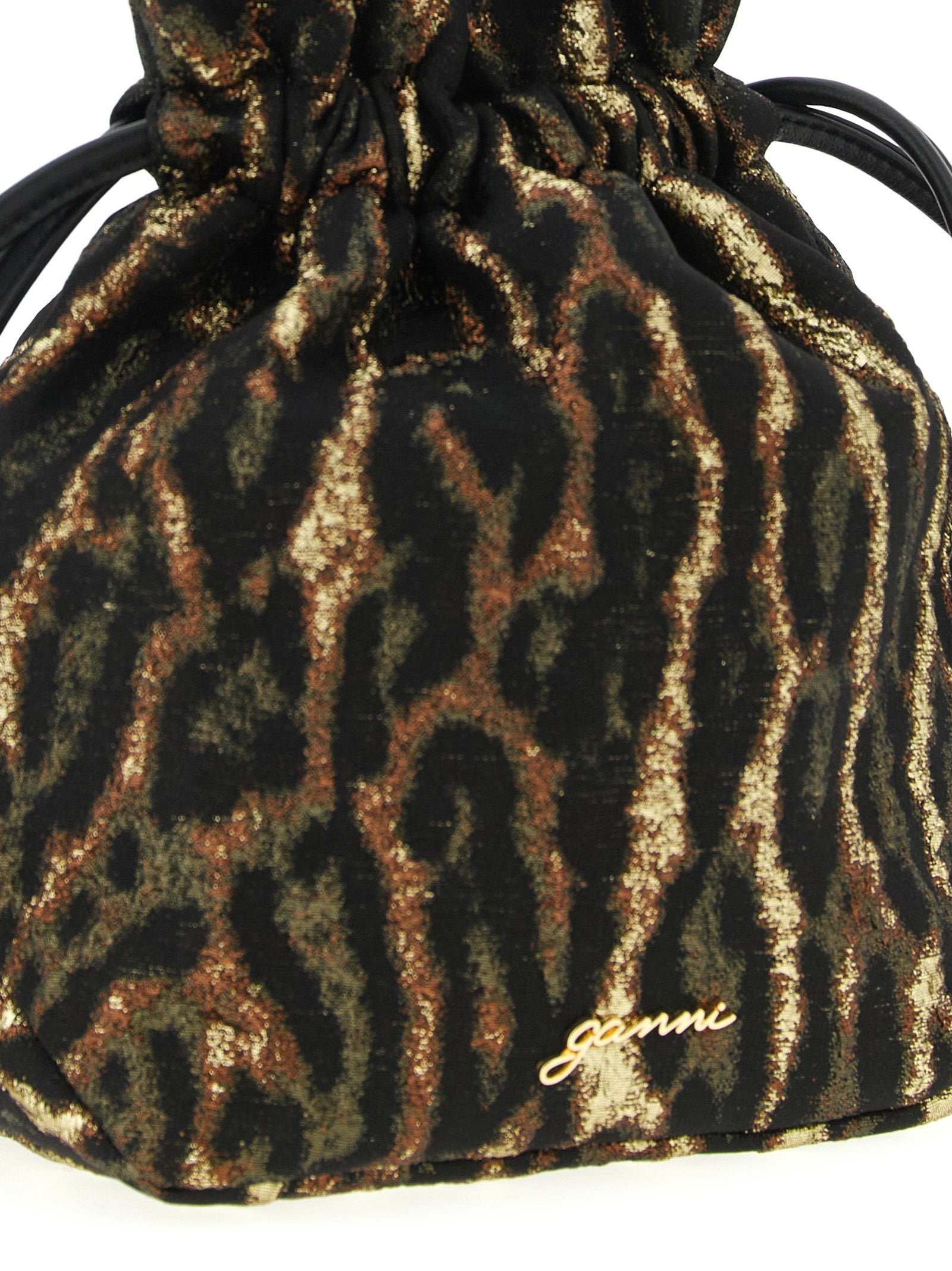 Ganni Animal Prnt Metallic Bou Clutch Bag