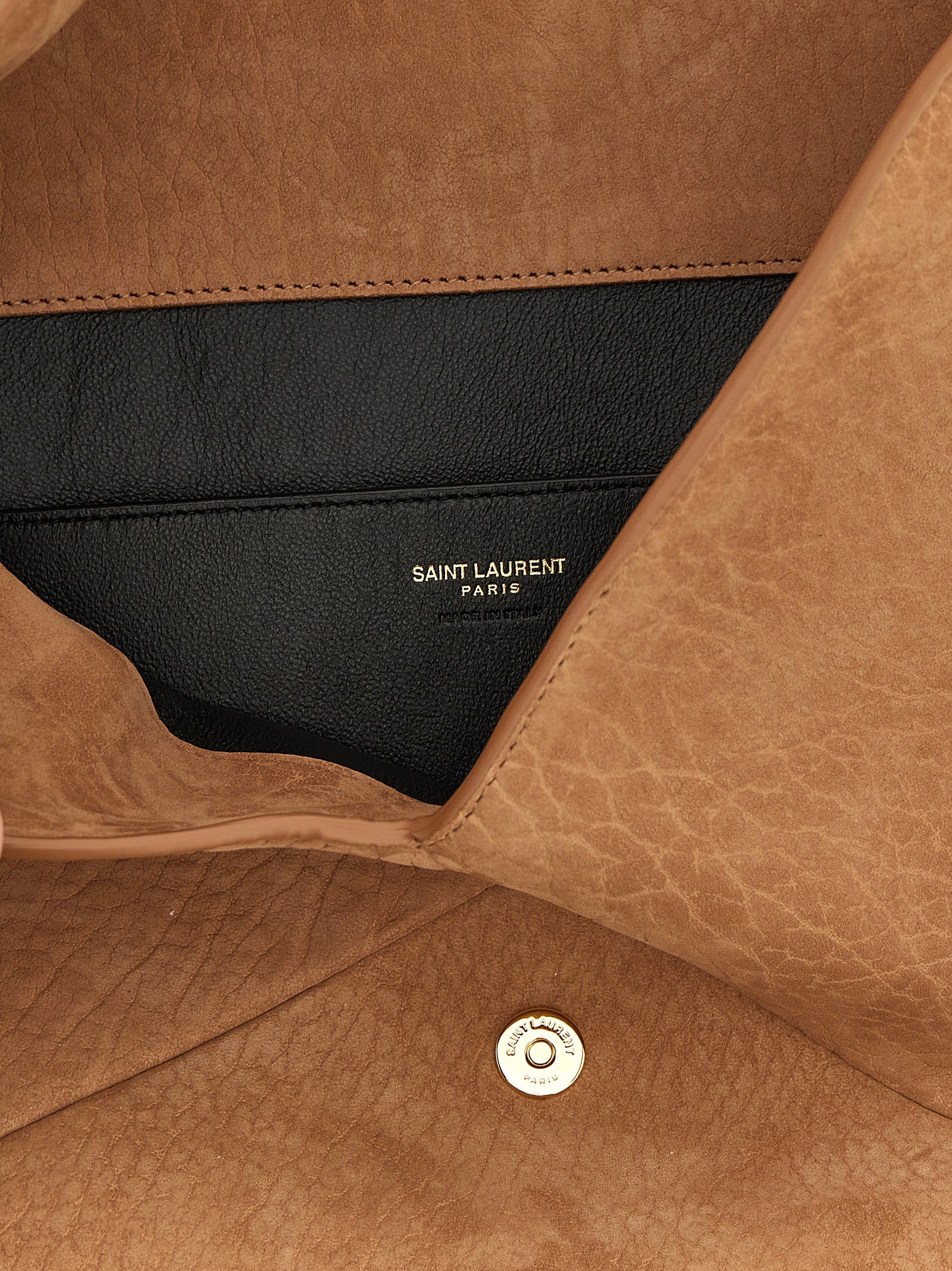 Saint Laurent Brown Envelope Maxi Clutch Bag