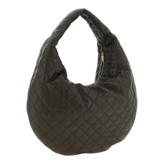 Saint Laurent Hobo Icare Brown Checkered Leather