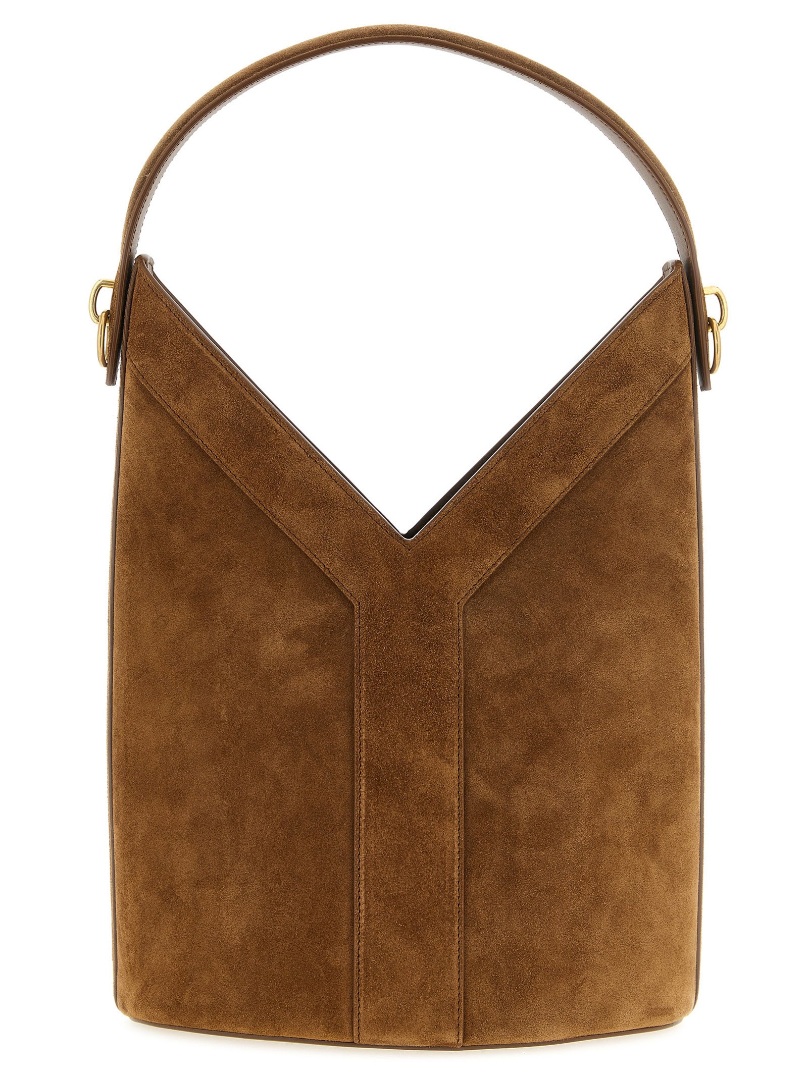 Saint Laurent Brown Y Long Suede Shoulder Bag