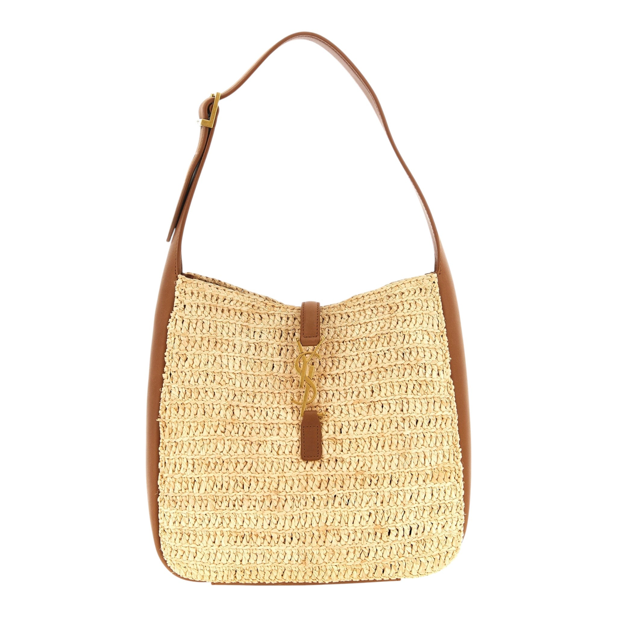 Saint Laurent Woven Raffia Le 5 à 7 Raffia Shoulder Bag
