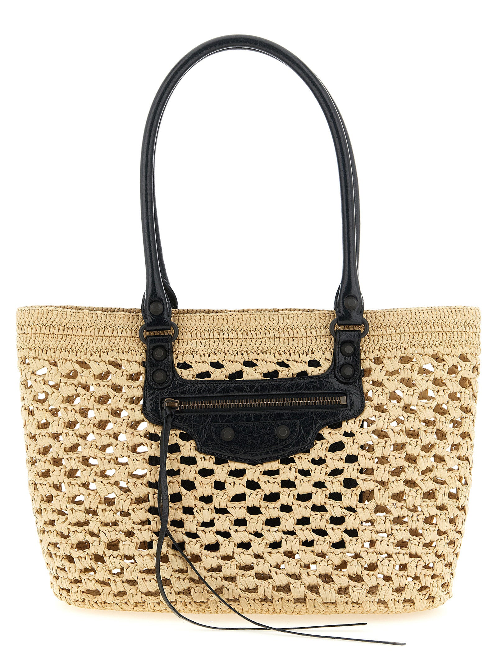 Balenciaga Le City Raffia Shoulder Bag