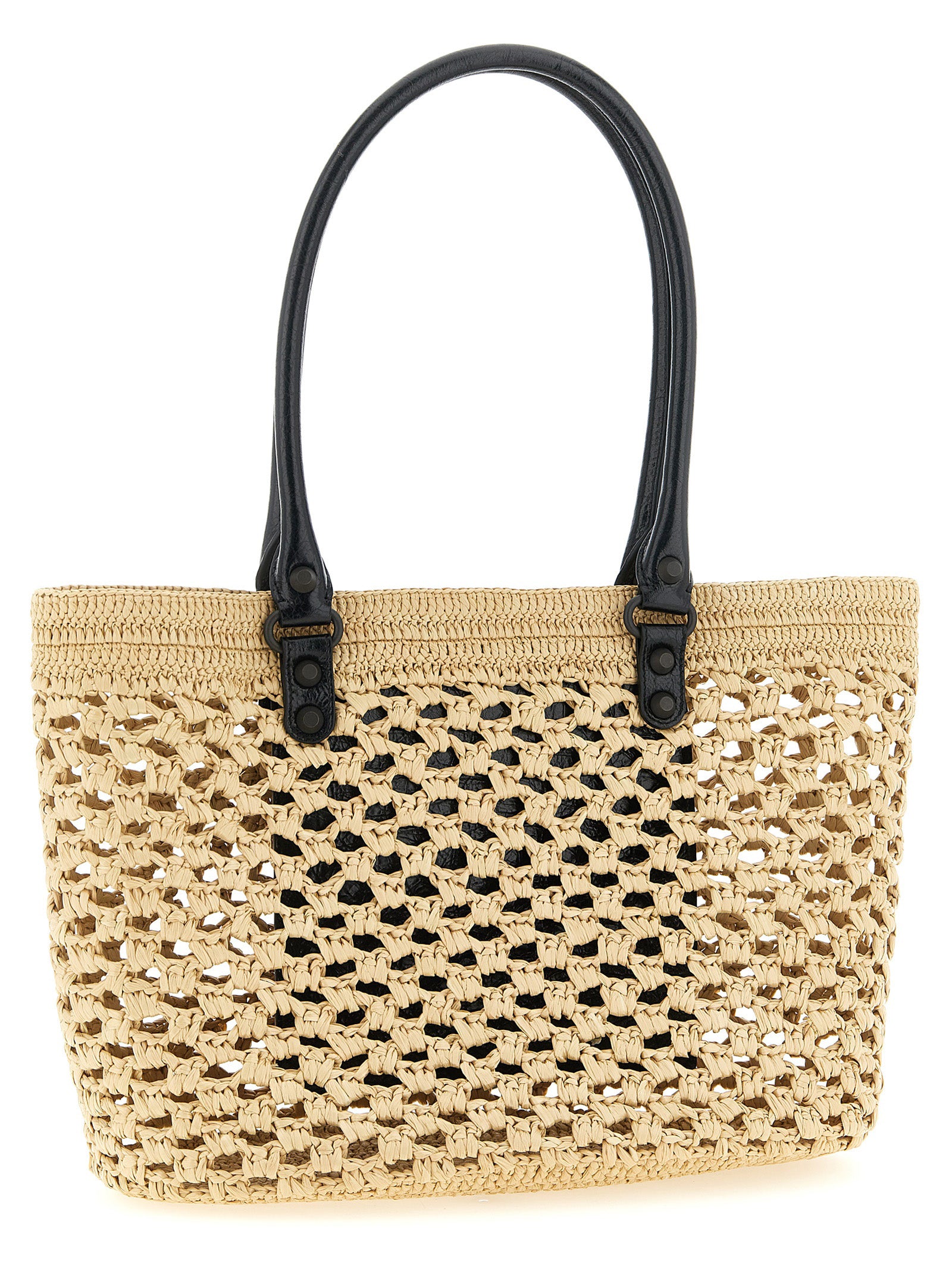 Balenciaga Le City woven raffia Shoulder Bag